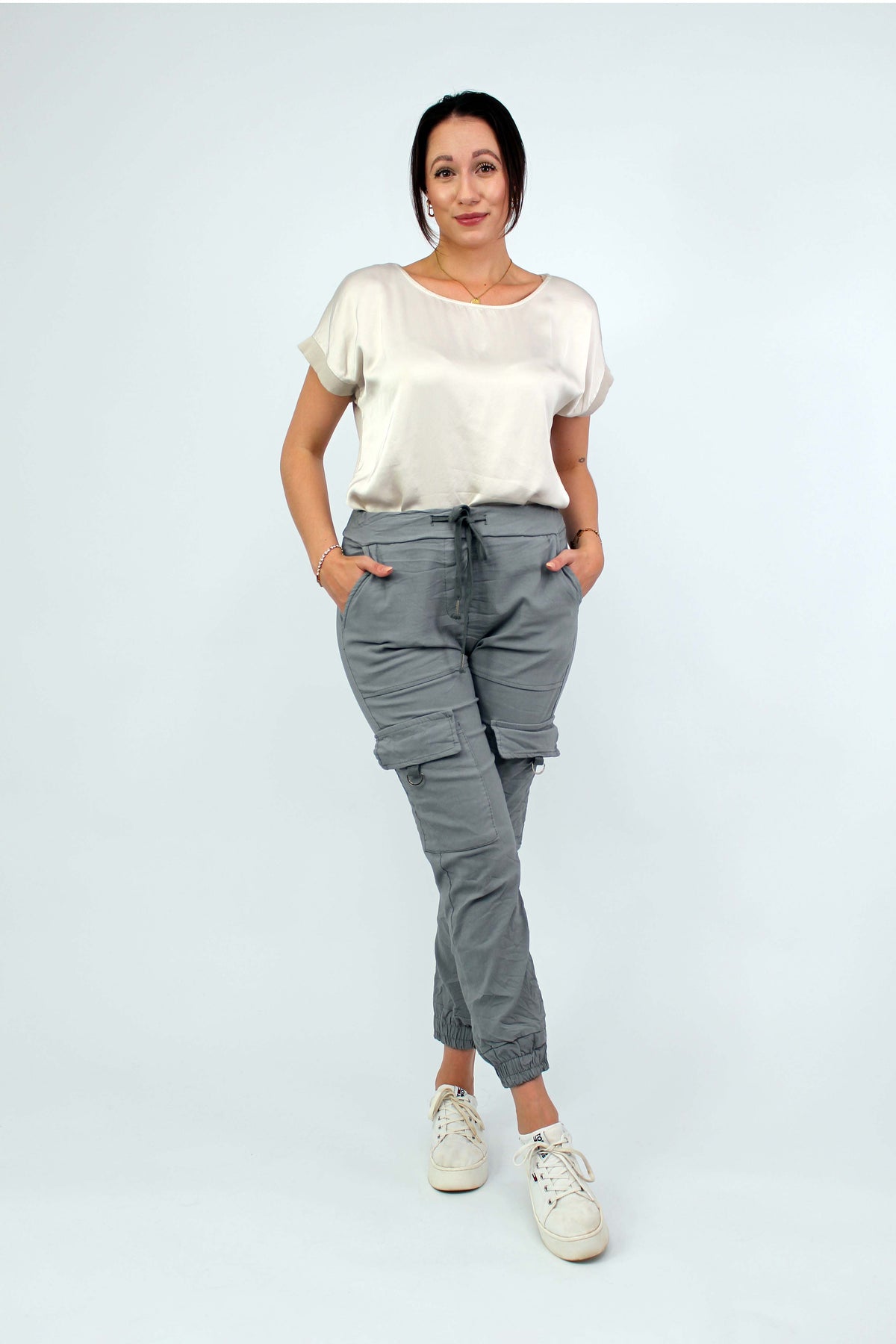 Casual Comfort Cargohose - Grau