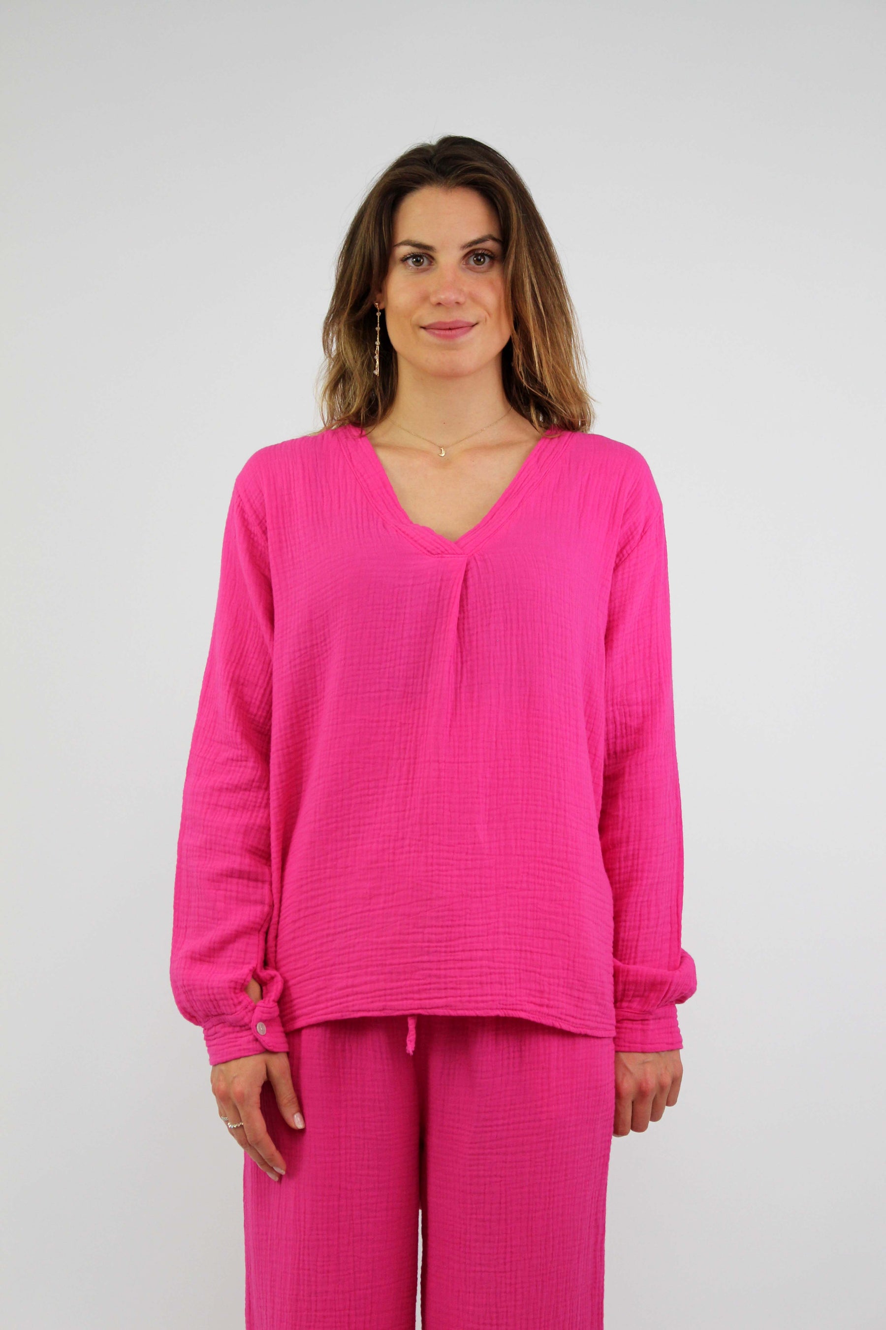 Musselin Bluse - Pink