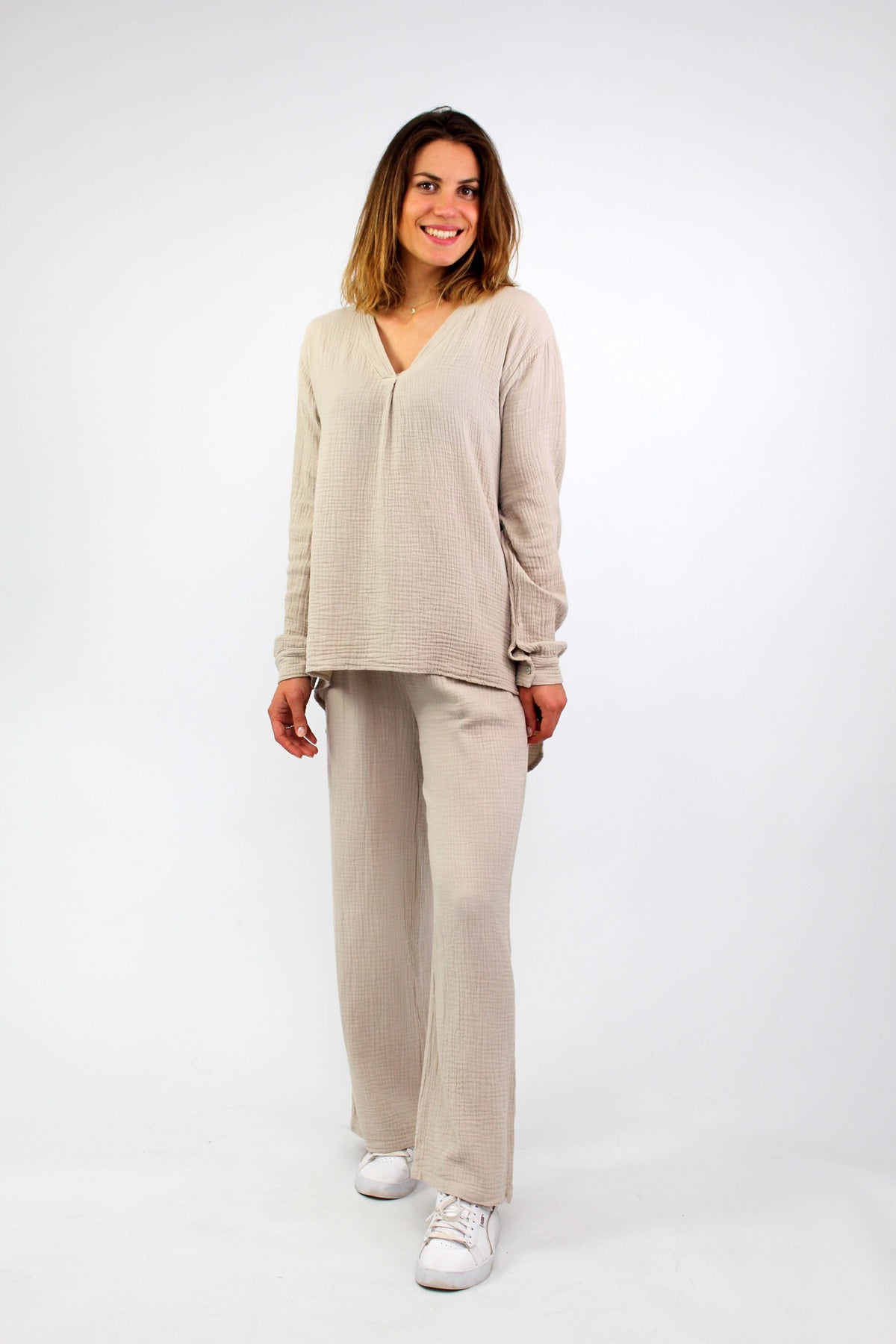 Musselin Bluse - Beige