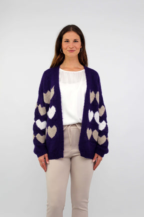 Strickjacke "Heart" - Lila
