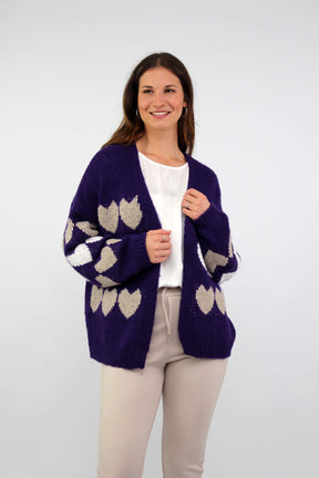 Strickjacke "Heart" - Lila