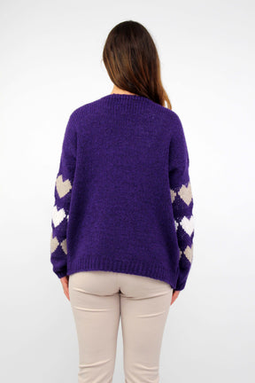 Strickjacke "Heart" - Lila