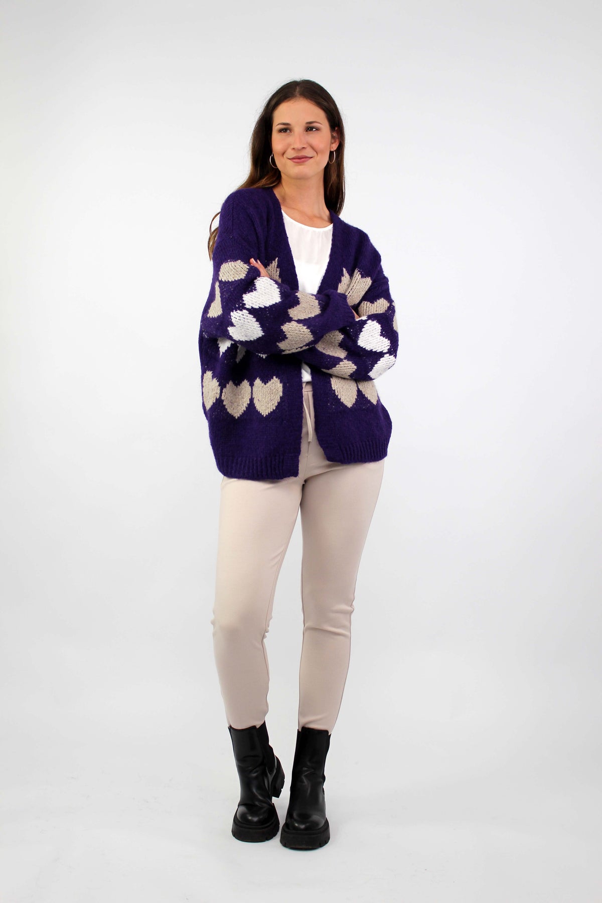 Strickjacke "Heart" - Lila