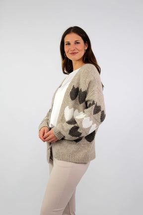 Strickjacke "Heart" - Beige