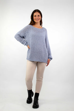 Pullover "Vintage" - Hellblau