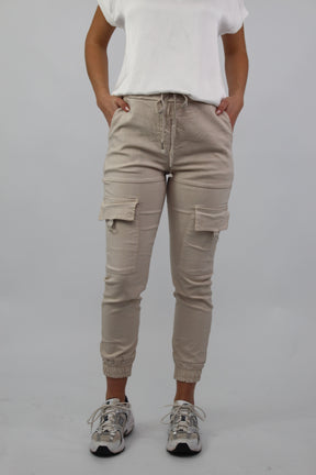 Casual Comfort Cargohose - Creme