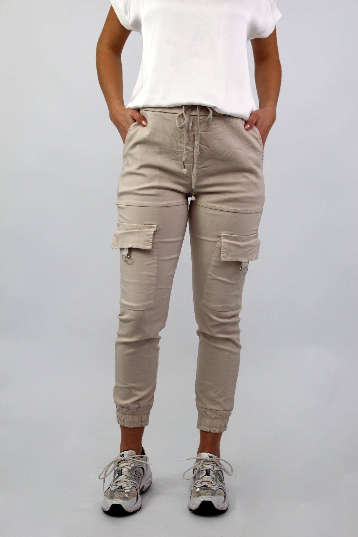 Casual Comfort Cargohose - Creme