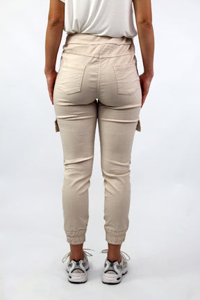 Casual Comfort Cargohose - Creme