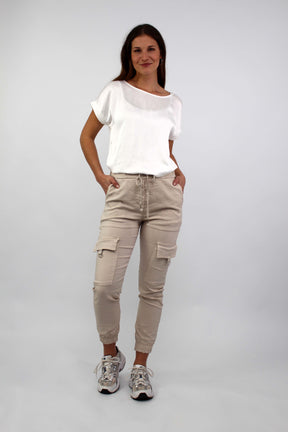 Casual Comfort Cargohose - Creme