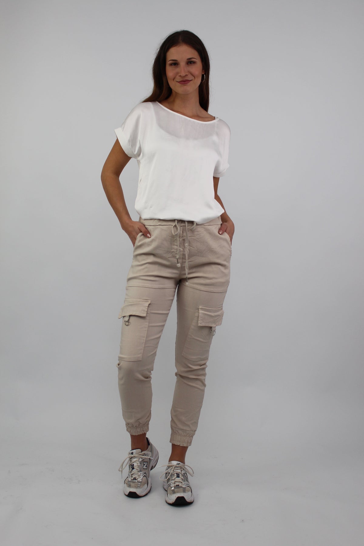 Casual Comfort Cargohose - Creme