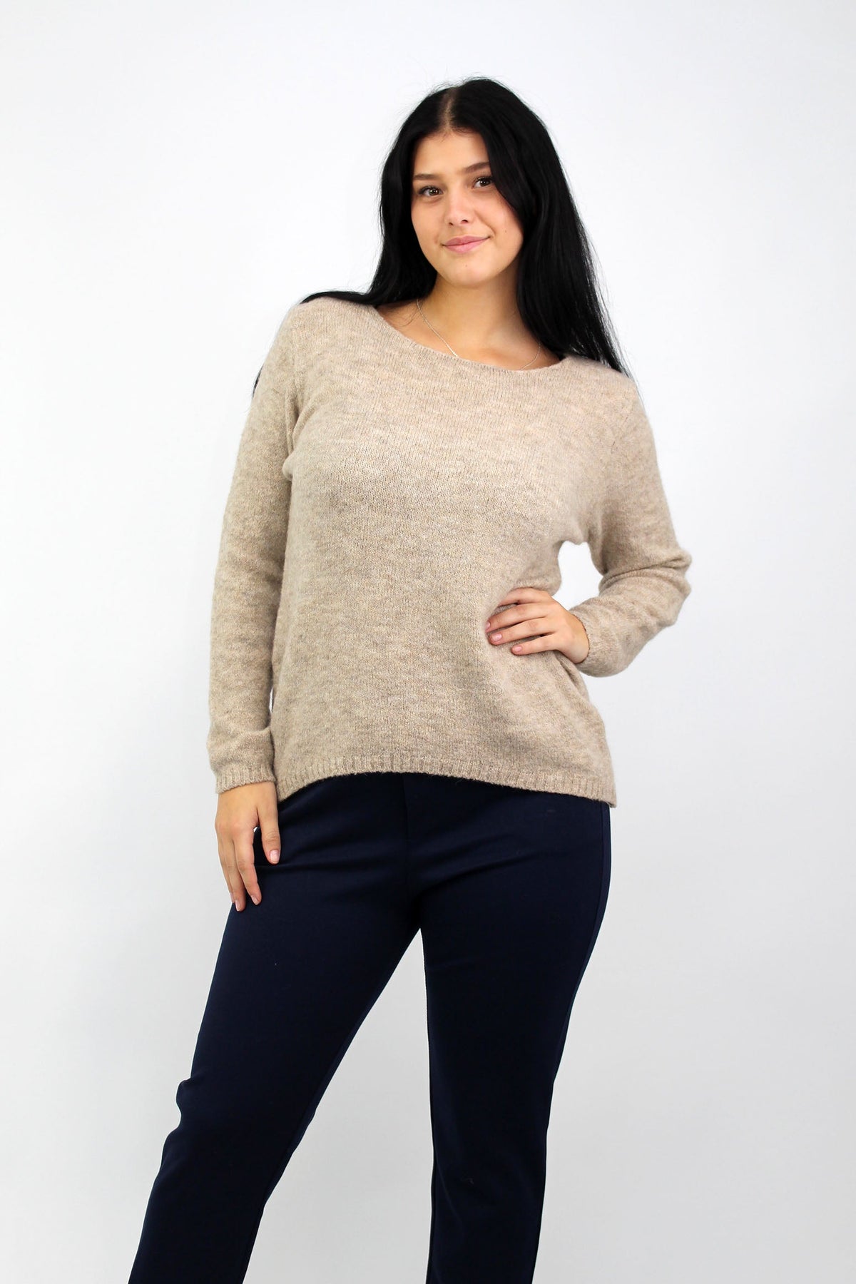 Pullover "Rundhals" - Beige