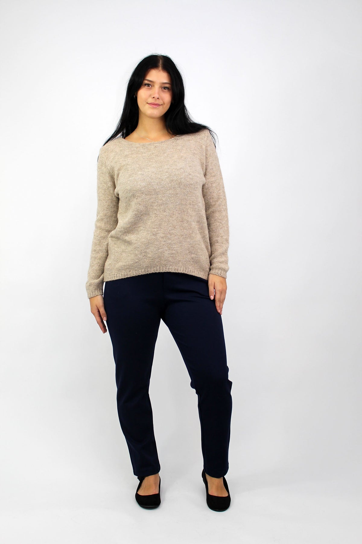 Pullover "Rundhals" - Beige