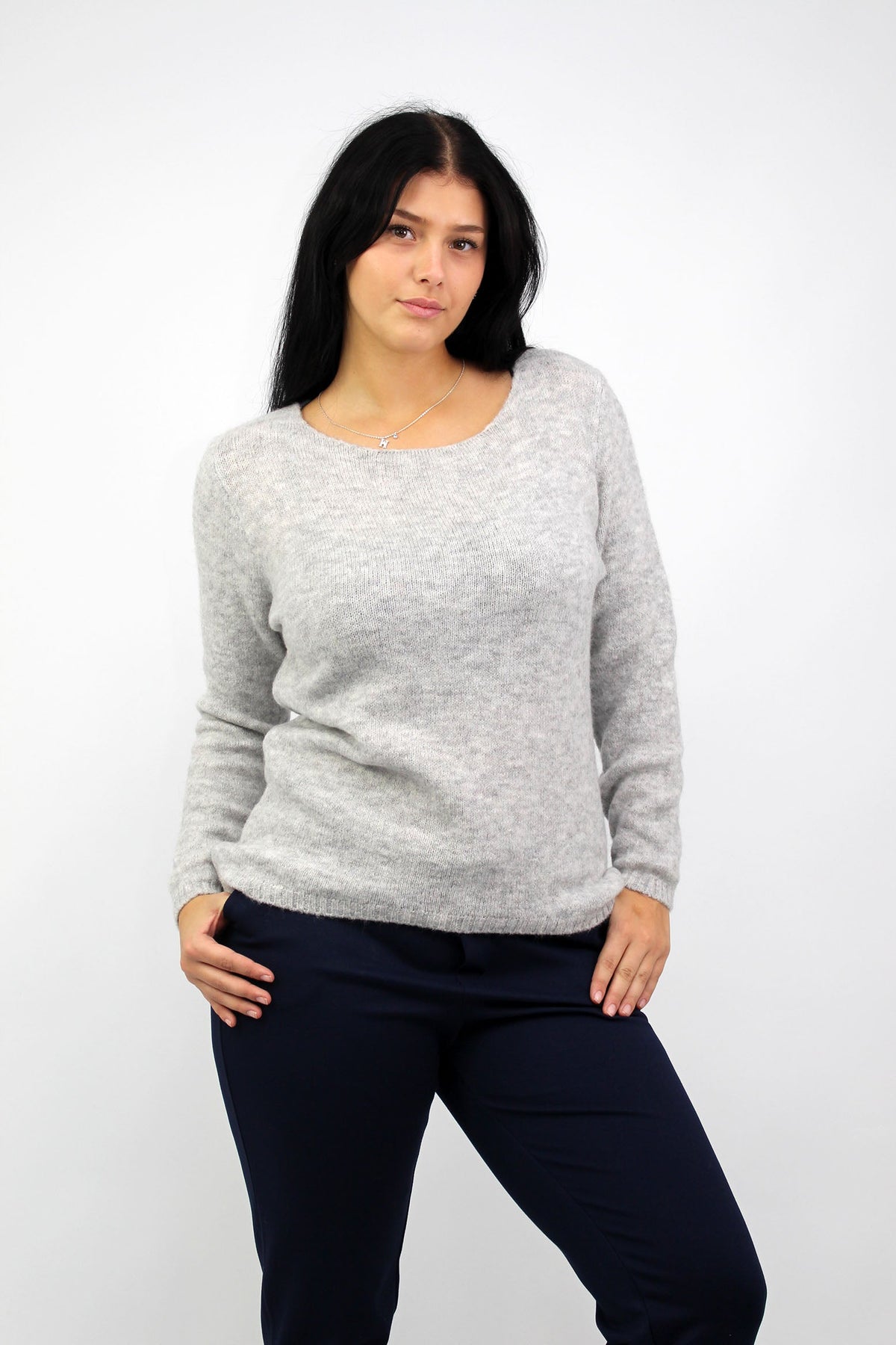 Pullover "Rundhals" - Hellgrau