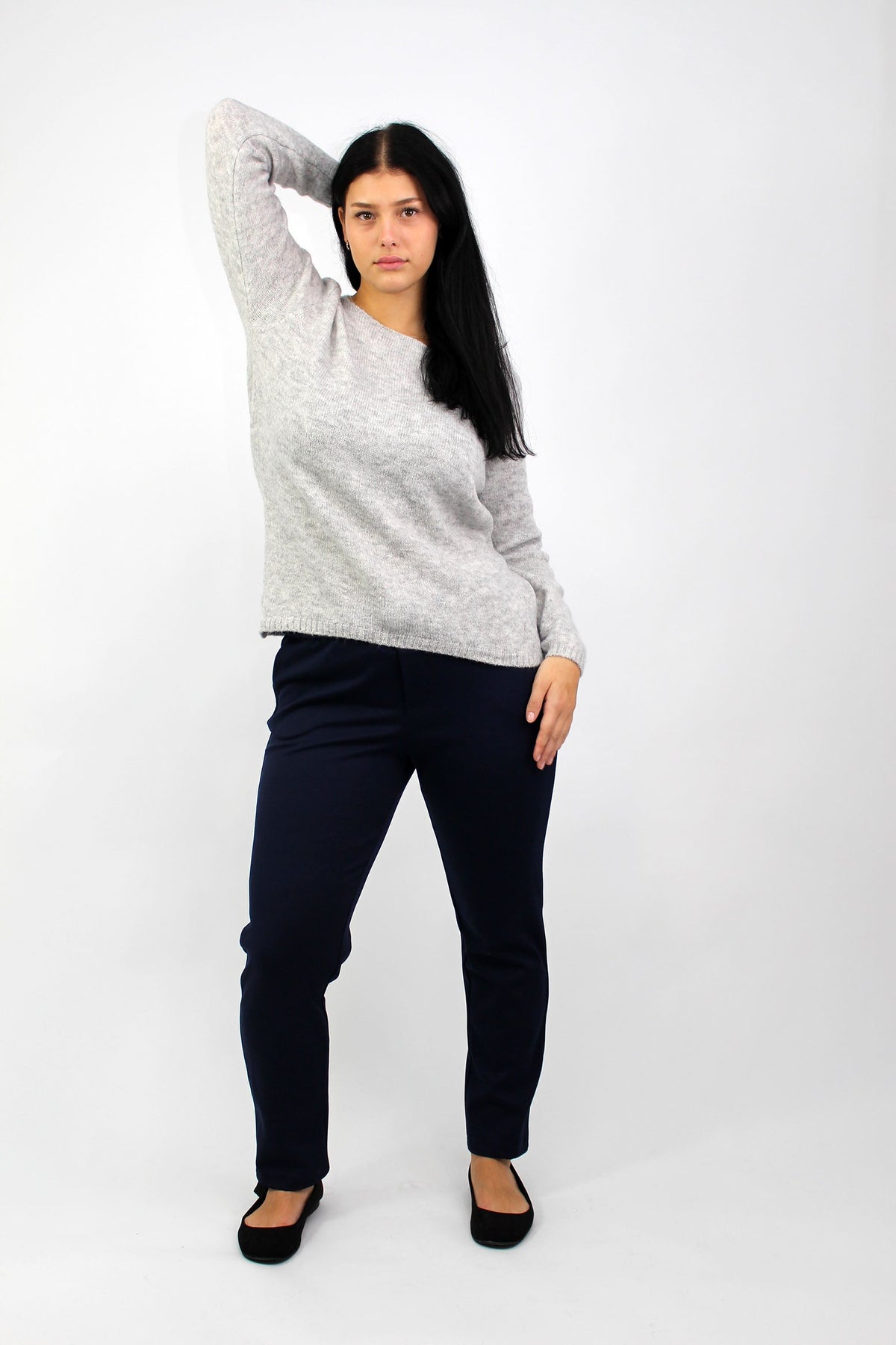 Pullover "Rundhals" - Hellgrau