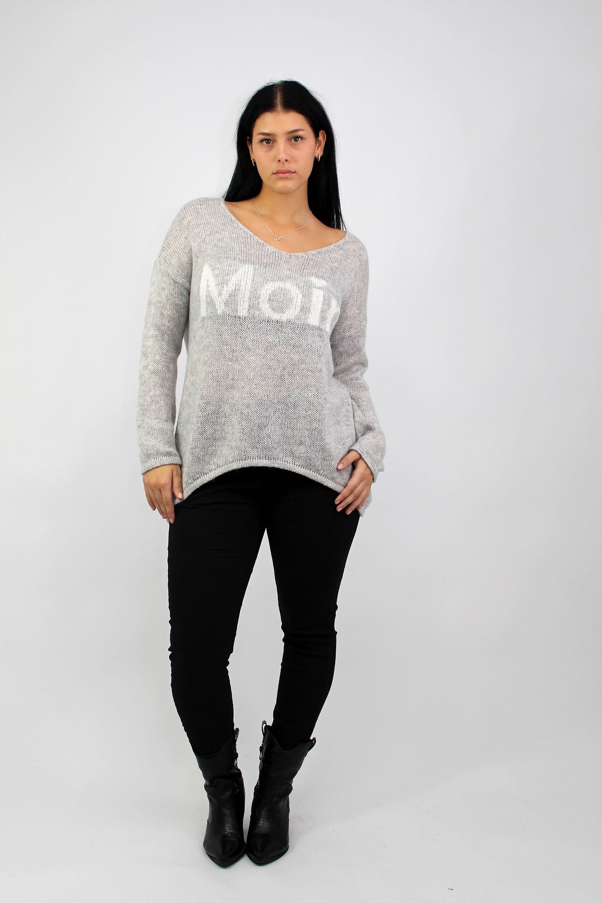 Pullover "Moin" - Grau