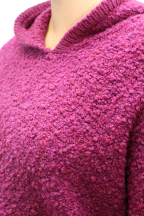 Pullover "Bouclee mit Kapuze" - Beere