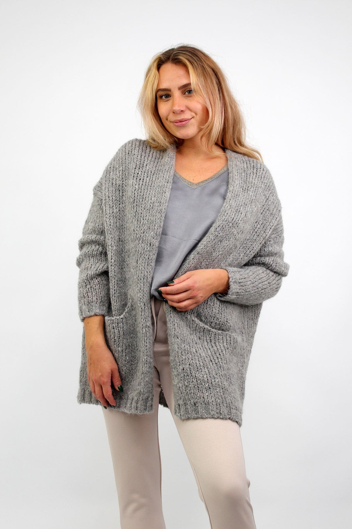 Strickjacke "Vintage" - Grau