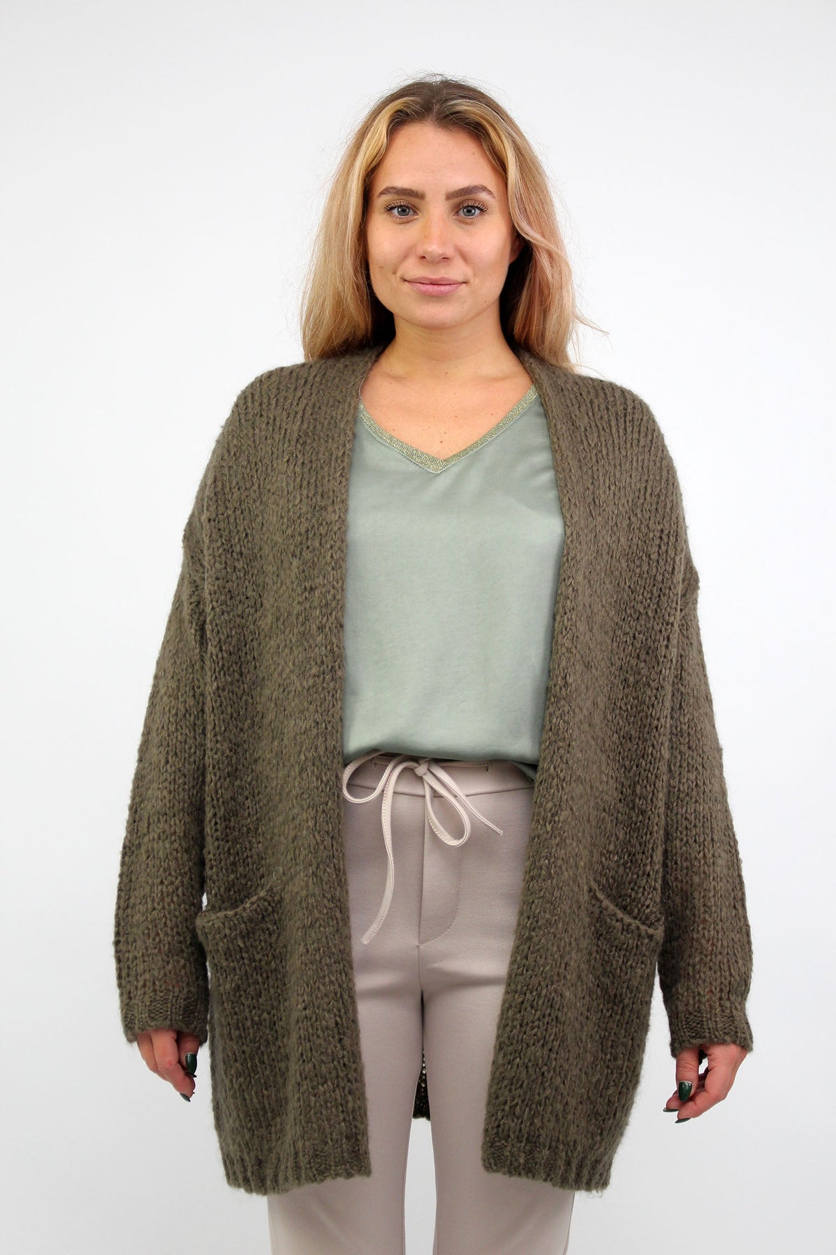 Strickjacke "Vintage" - Khaki