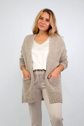 Strickjacke "Vintage" - Taupe