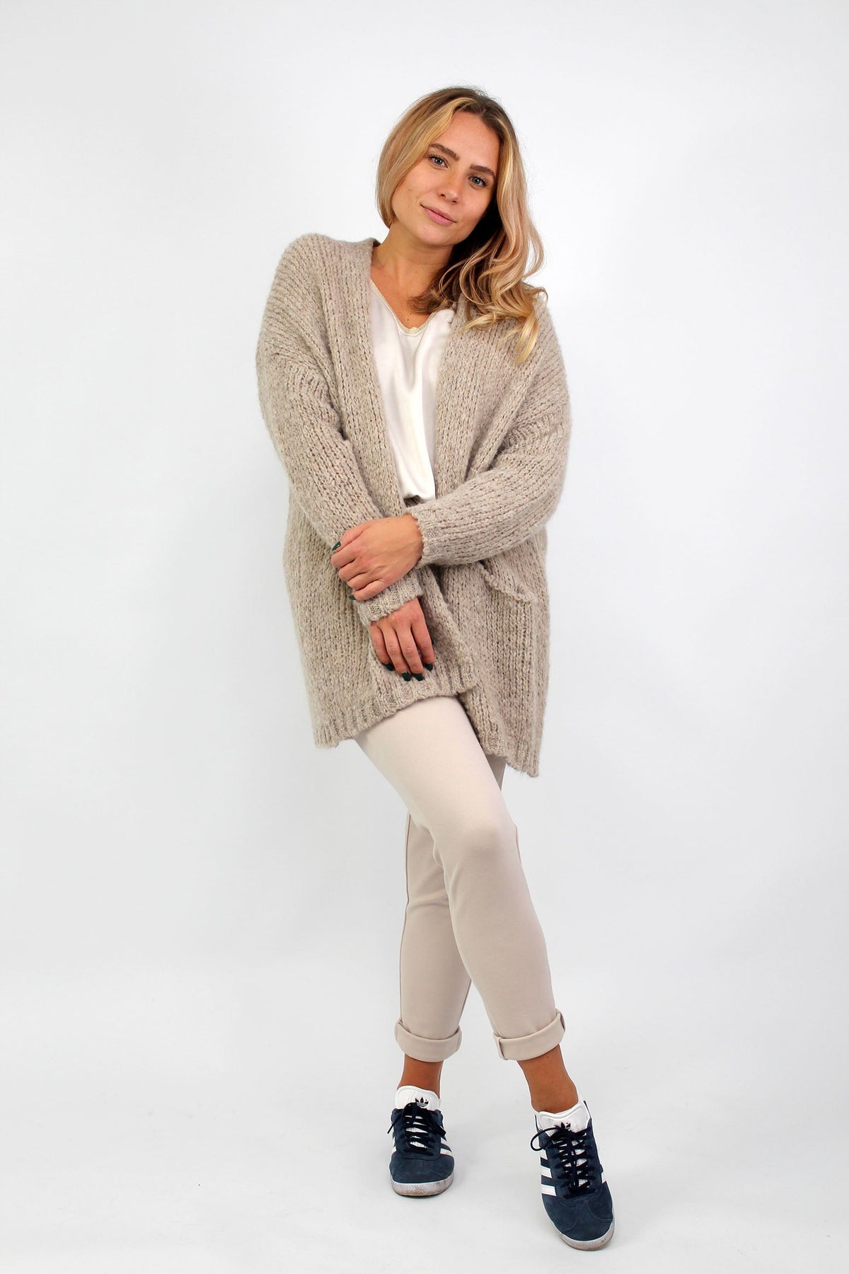 Strickjacke "Vintage" - Taupe