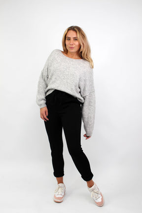 Pullover mit aufgesetzter Naht - Hellgrau