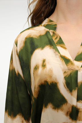 Bluse mit Druck - Khaki