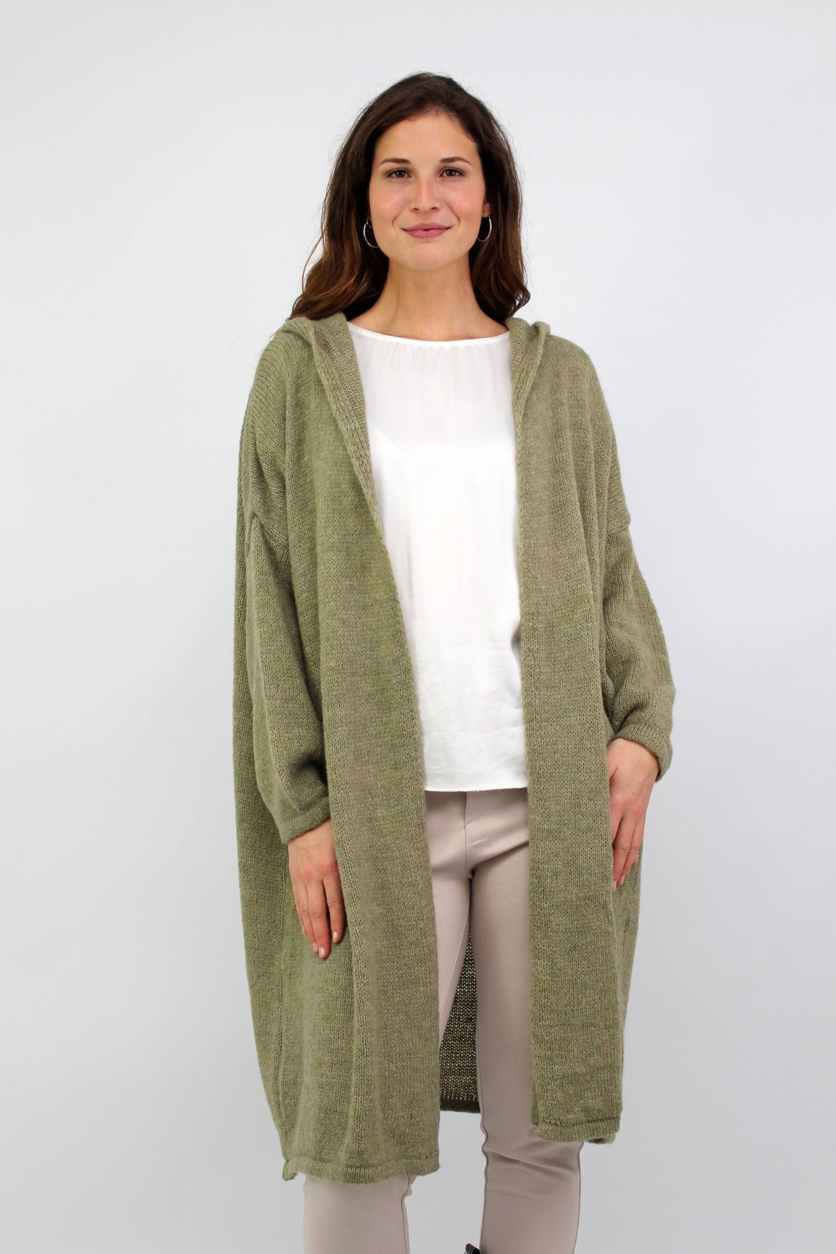 Strickjacke "Love & Peace" - Khaki