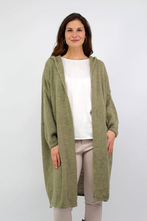 Strickjacke "Love & Peace" - Khaki