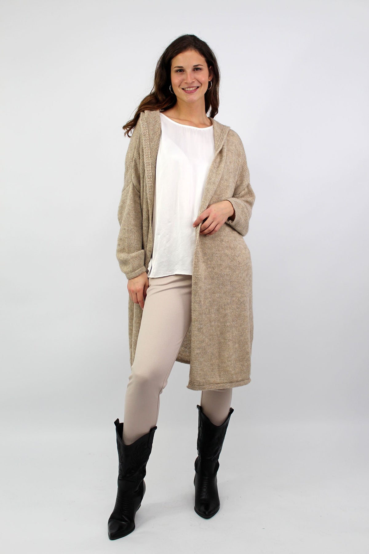 Strickjacke "Love & Peace" - Beige