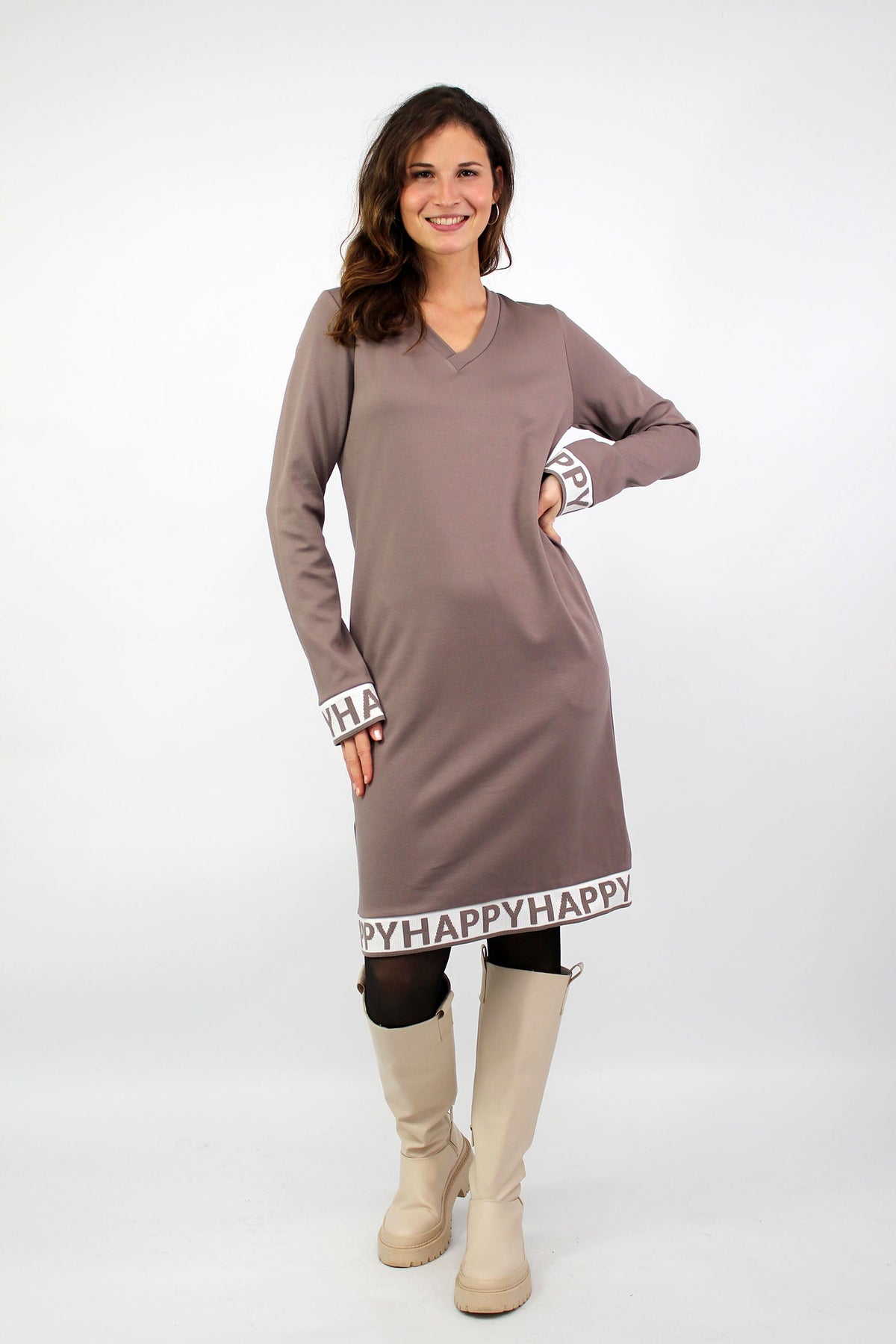 Kleid "Happy" - Taupe
