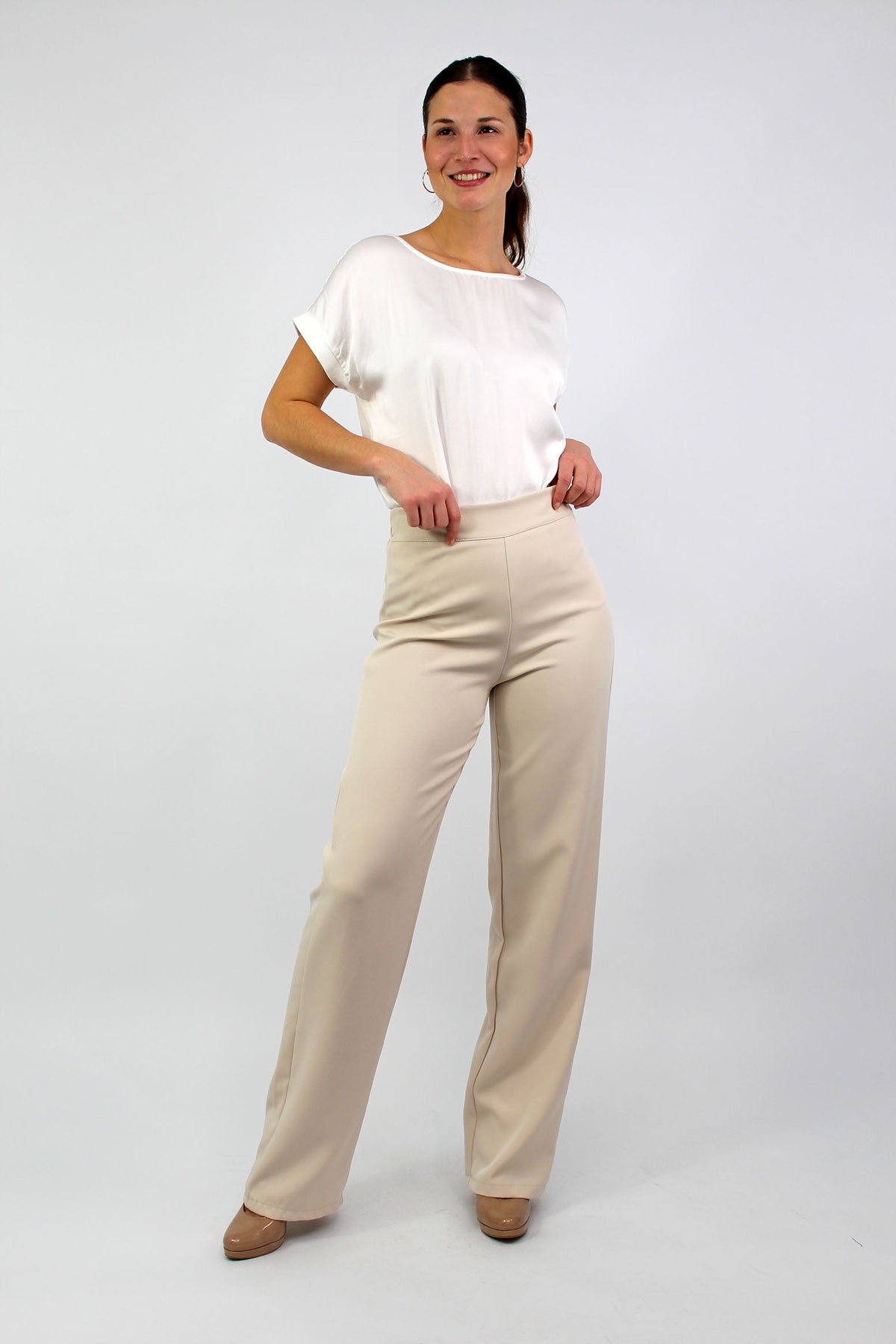 Anzug Hose mit Bund - Beige