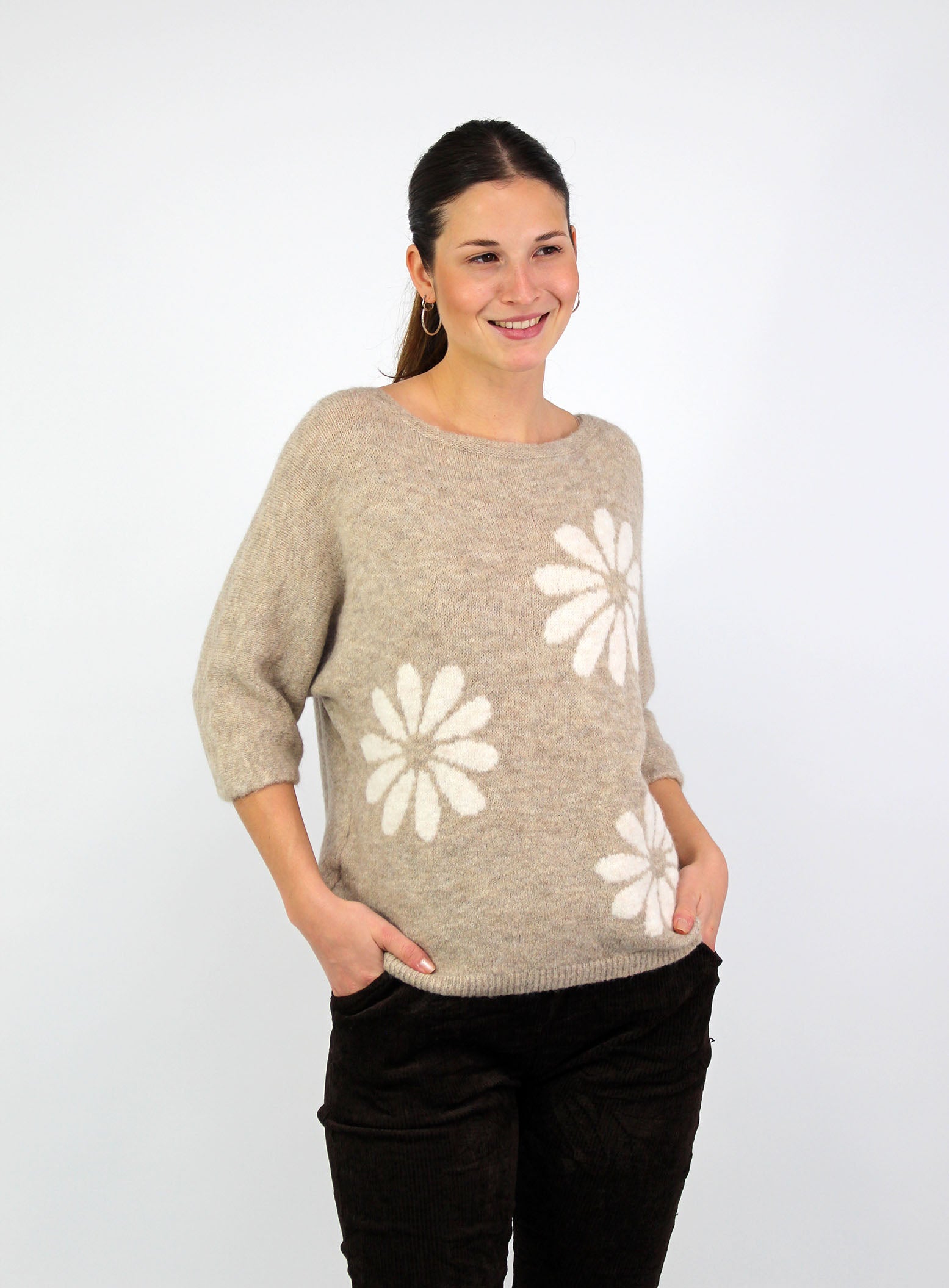 Pullover "Flower" - Taupe
