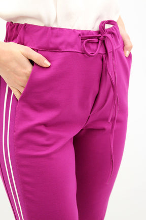 Joggpants "Casual" mit Streifen - Beere