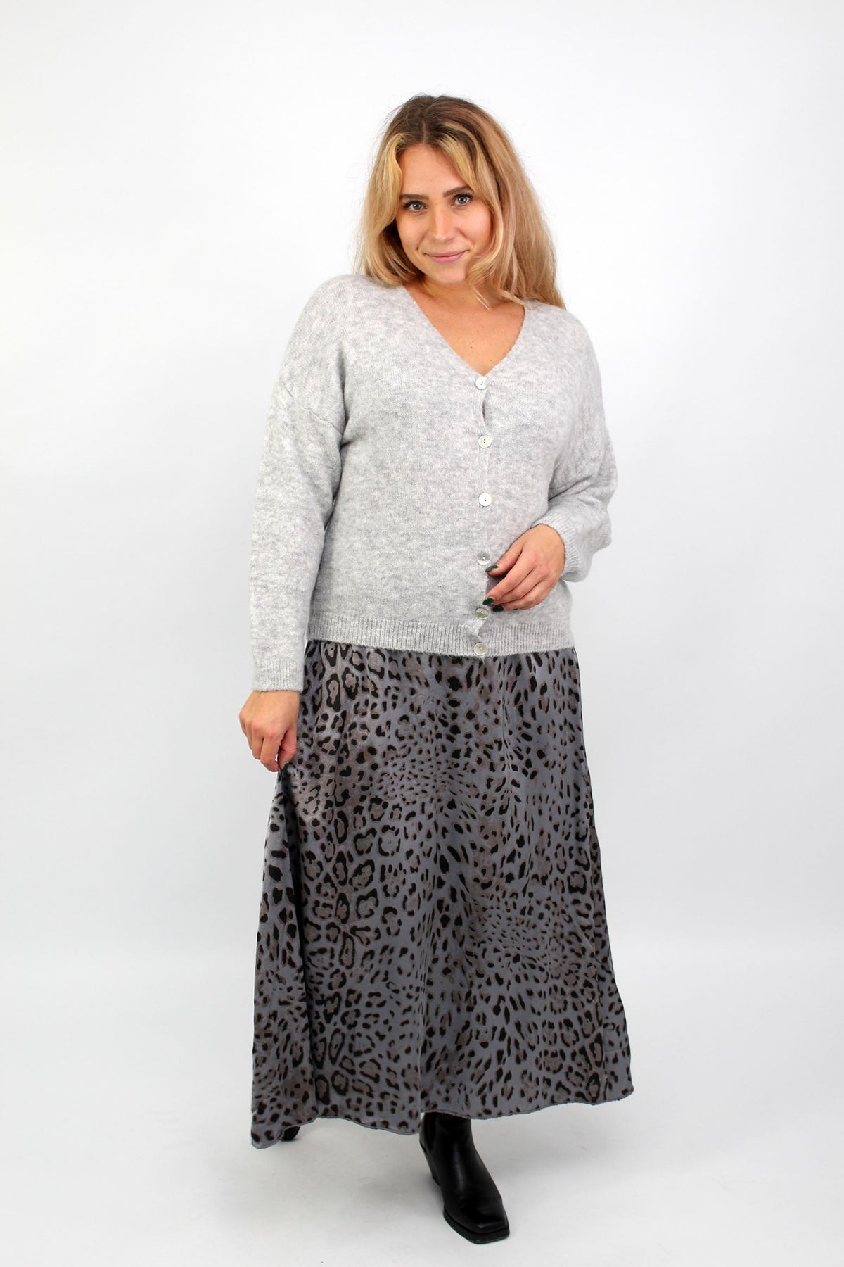 Strickjacke "Star" - Hellgrau
