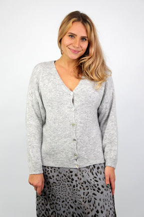 Strickjacke "Star" - Hellgrau