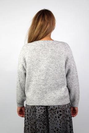 Strickjacke "Star" - Hellgrau