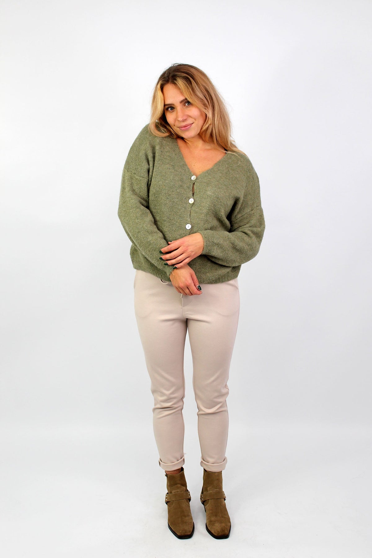Strickjacke "Star" - Salbei