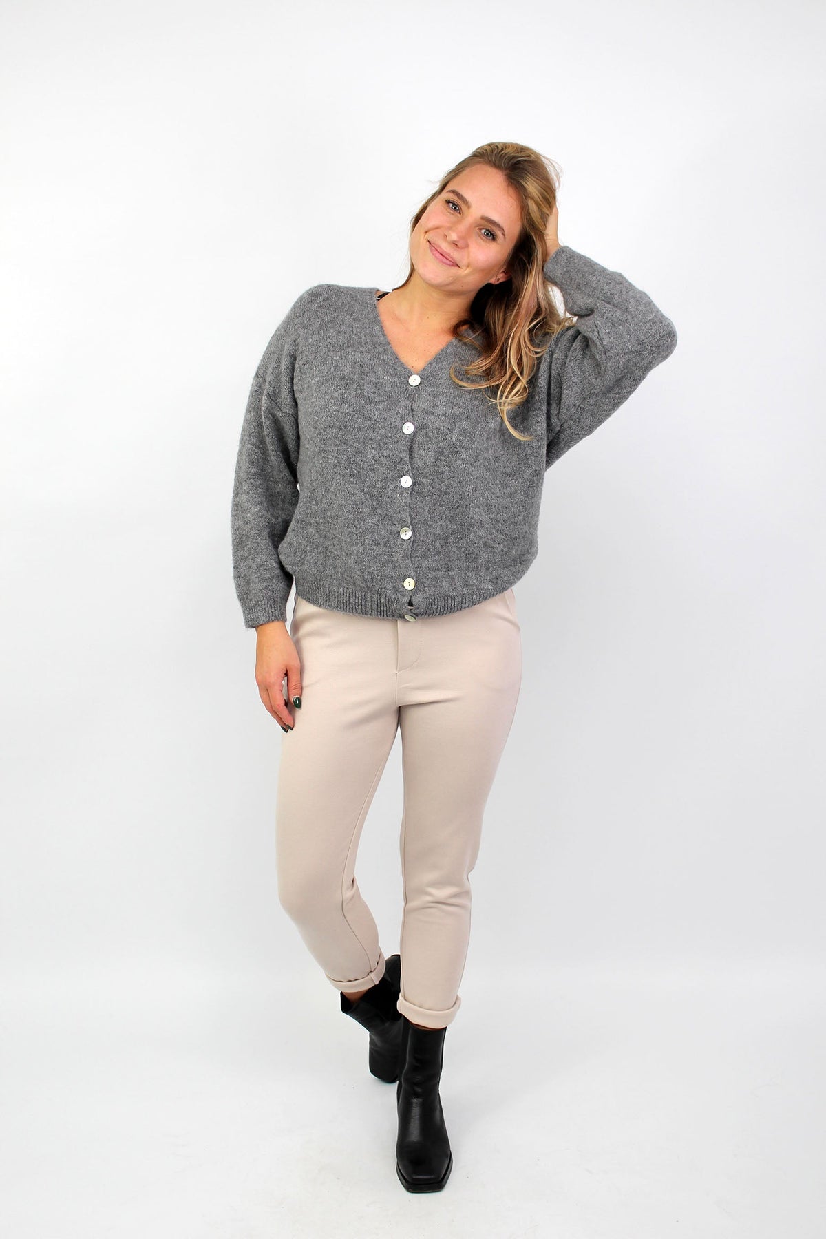 Strickjacke "Star" - Dunkelgrau