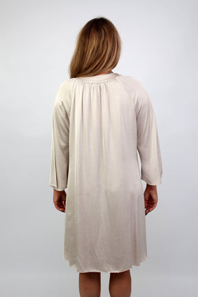 Seidenkleid mit Kordel - Beige