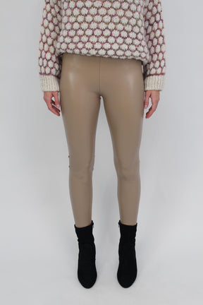 Vegane Leder Leggings - Beige