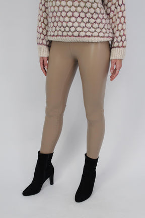 Vegane Leder Leggings - Beige