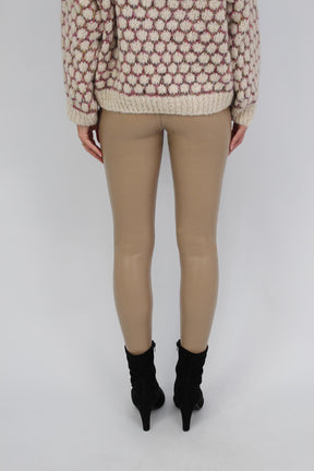 Vegane Leder Leggings - Beige