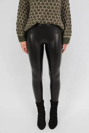 Vegane Leder Leggings - Schwarz