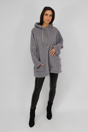Hoodie "Teddy" - Grau