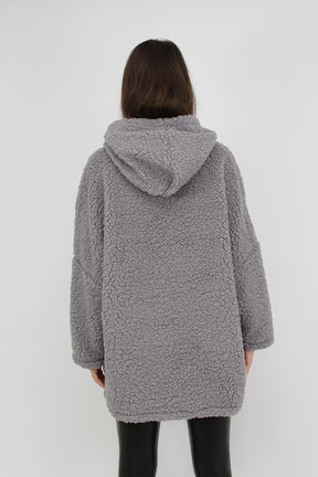 Hoodie "Teddy" - Grau