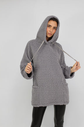 Hoodie "Teddy" - Grau
