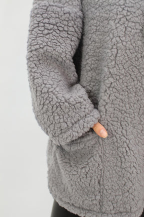 Hoodie "Teddy" - Grau