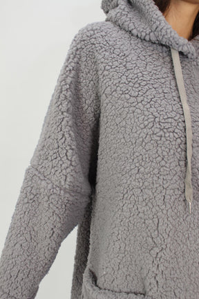 Hoodie "Teddy" - Grau