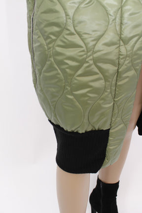 Weste mit Kapuze und Strickbund - Khaki