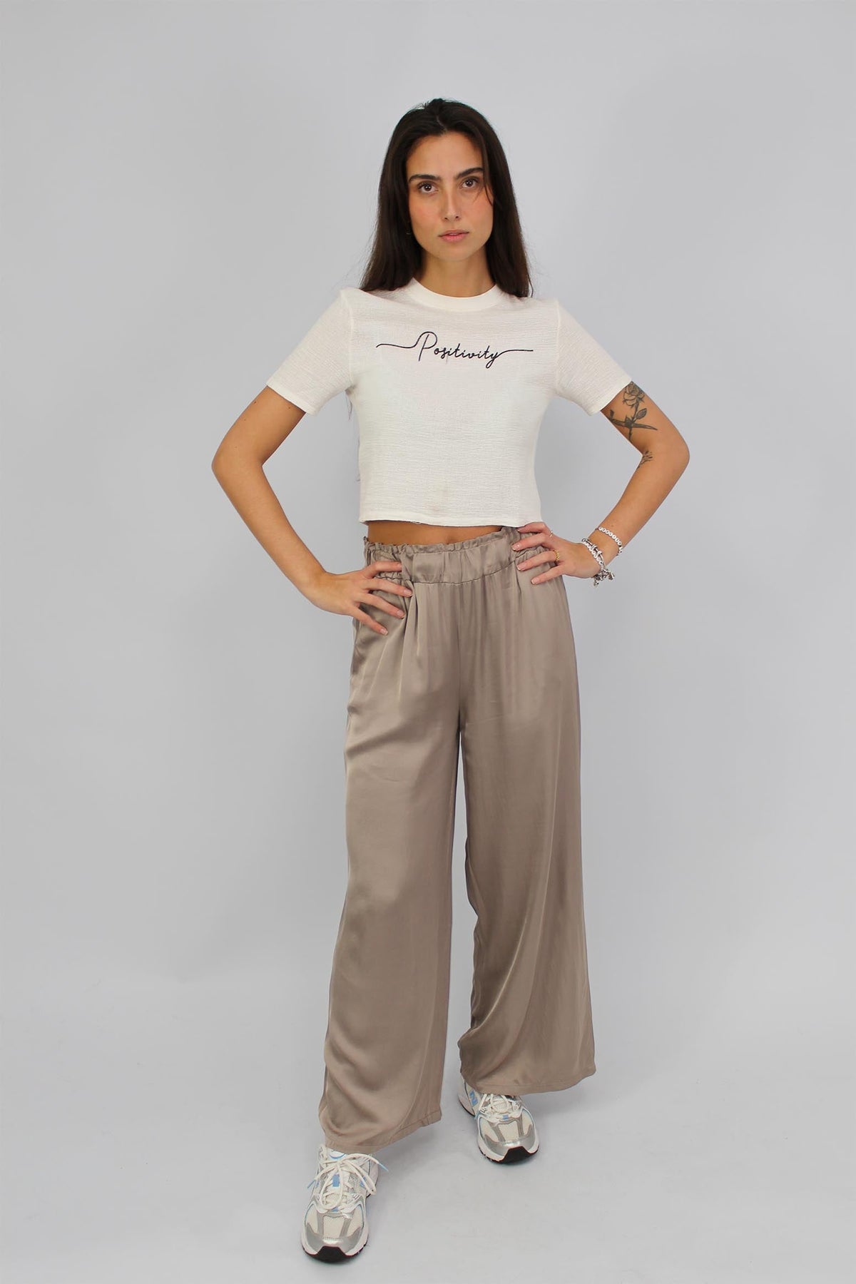 Seiden-Hose Taupe